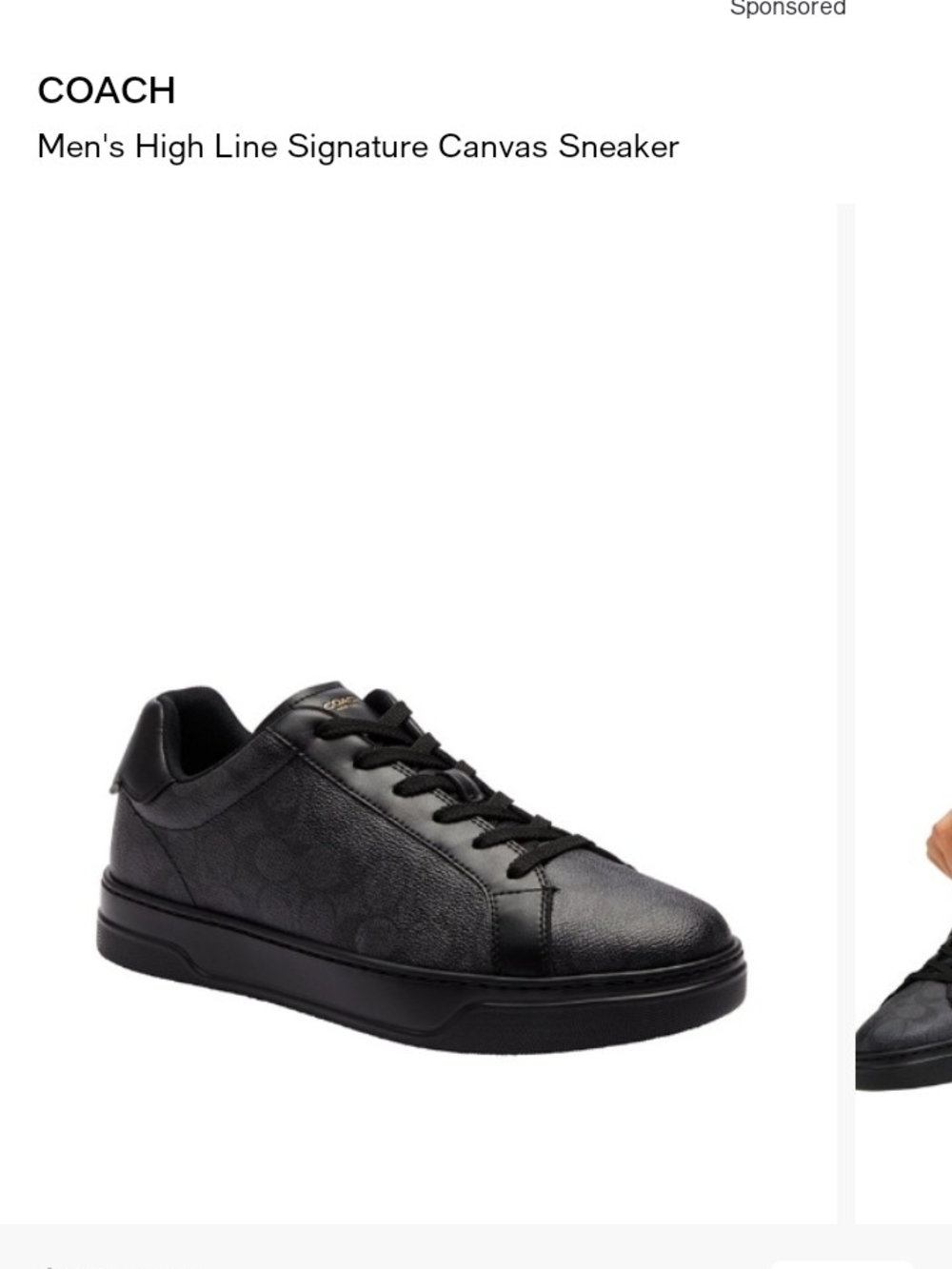 Coach Black Men's Signature Low-Top Leather Sneaker